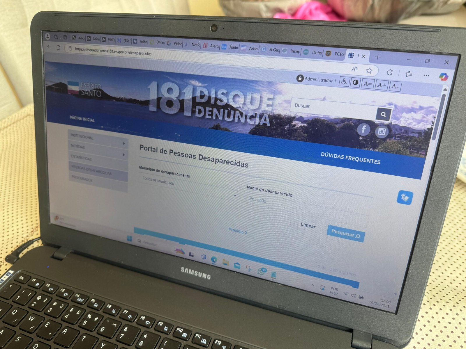 Quase 400 pessoas desaparecidas no ES foram localizadas em 2024