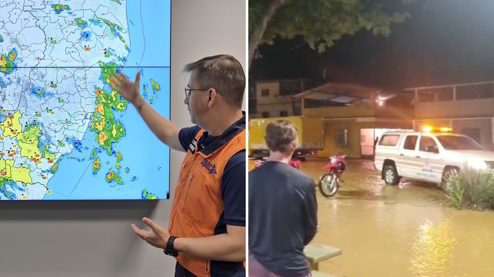 Defesa Civil alerta para risco de inundações após chuvas intensas no sul do Espírito Santo
